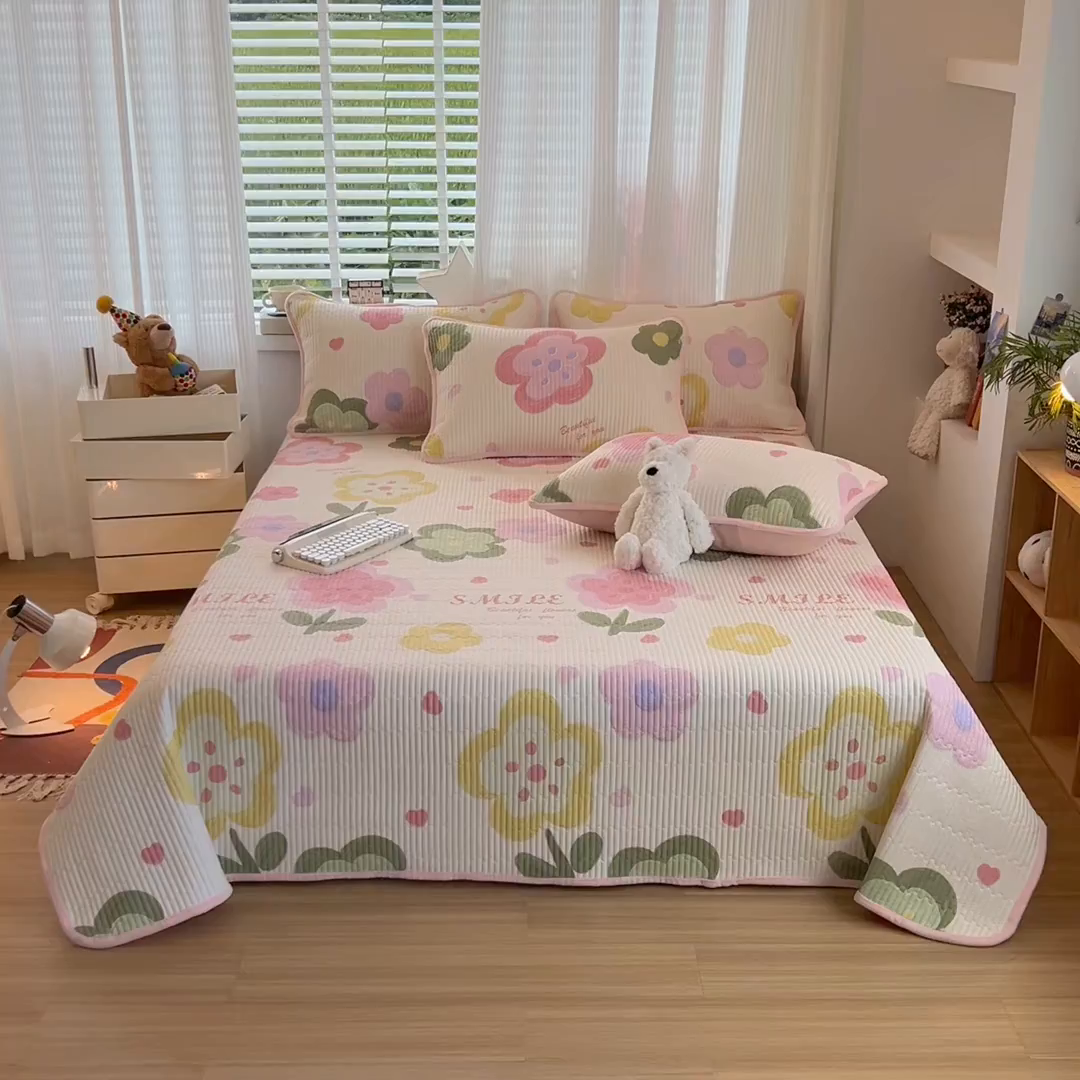 91家纺网 家纺一手货源 找家纺 X猫先生 2025新品棉加绒床盖一面全棉一面牛奶绒床盖炕盖加厚床单床垫四季款系列二 贝利花都(A棉B绒）