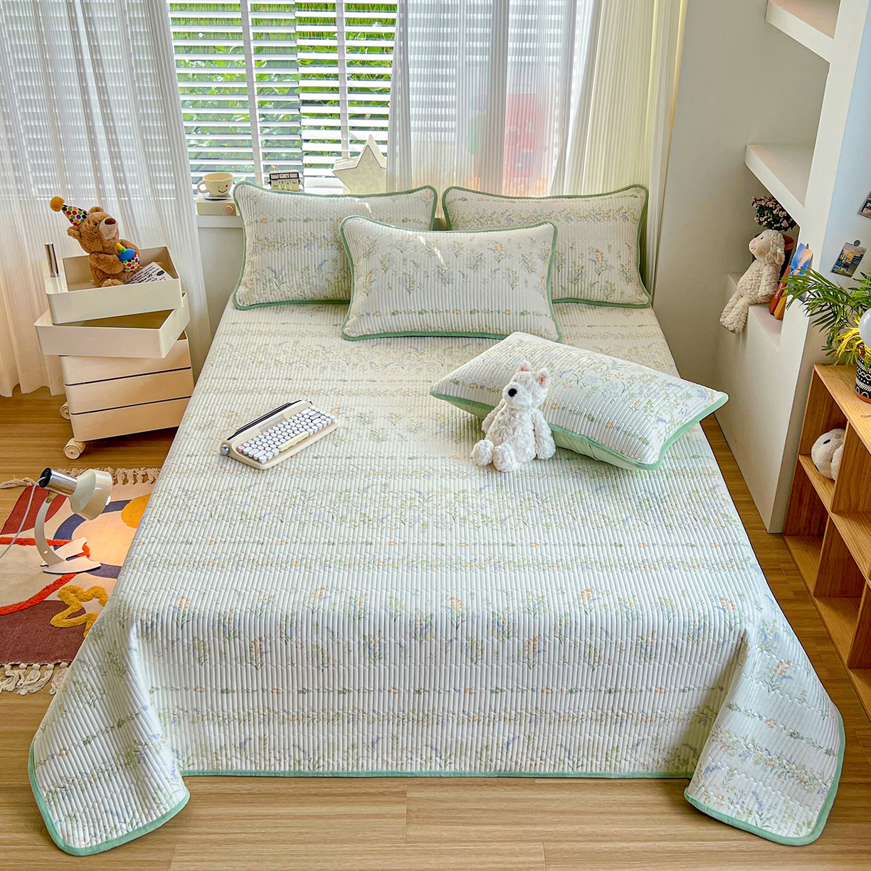 91家纺网 家纺一手货源 找家纺 X猫先生 2025新品棉加绒床盖一面全棉一面牛奶绒床盖炕盖加厚床单床垫四季款系列二 丛草集（A棉B绒）