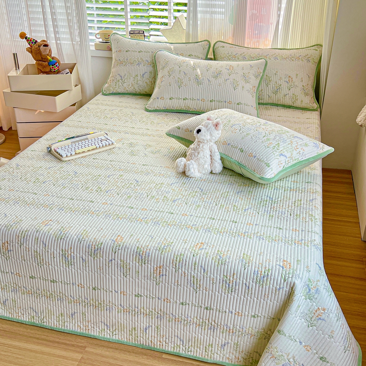 91家纺网 家纺一手货源 找家纺 X猫先生 2025新品棉加绒床盖一面全棉一面牛奶绒床盖炕盖加厚床单床垫四季款系列二 丛草集（A棉B绒）