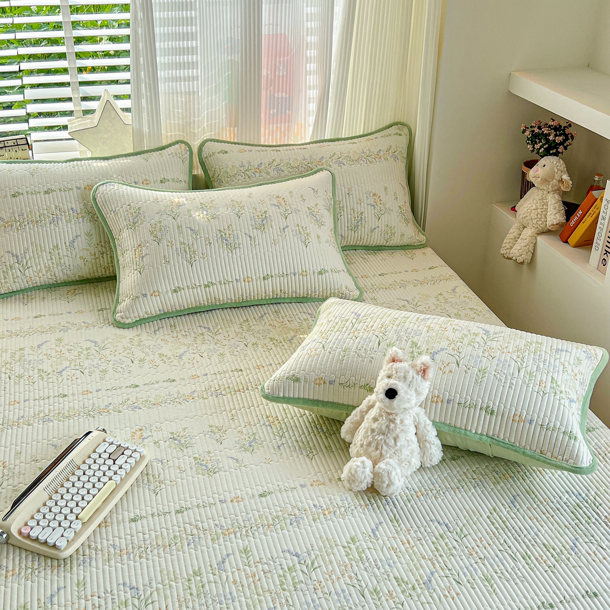 91家纺网 家纺一手货源 找家纺 X猫先生 2025新品棉加绒床盖一面全棉一面牛奶绒床盖炕盖加厚床单床垫四季款系列二 丛草集（A棉B绒）