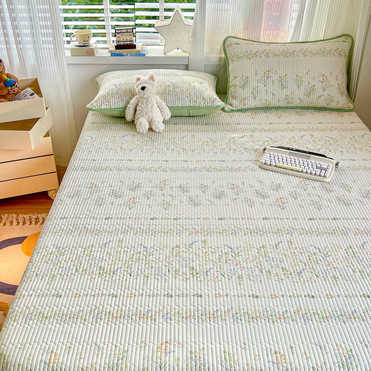 91家纺网 家纺一手货源 找家纺 X猫先生 2025新品棉加绒床盖一面全棉一面牛奶绒床盖炕盖加厚床单床垫四季款系列二 丛草集（A棉B绒）