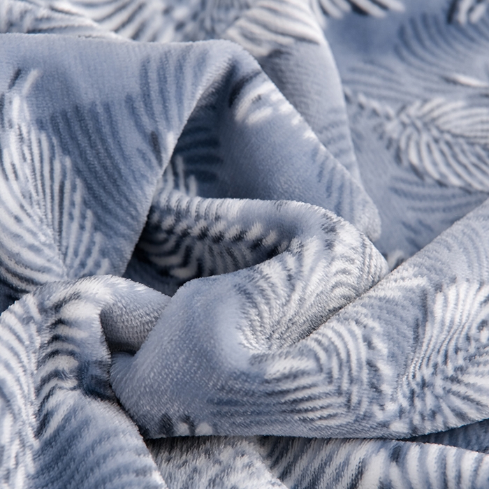 91家纺网 家纺一手货源 找家纺 绘萱2025新品爆款8斤包边印花牛奶绒四件套床裙款法莱绒金貂貂狐 云梦花都-灰