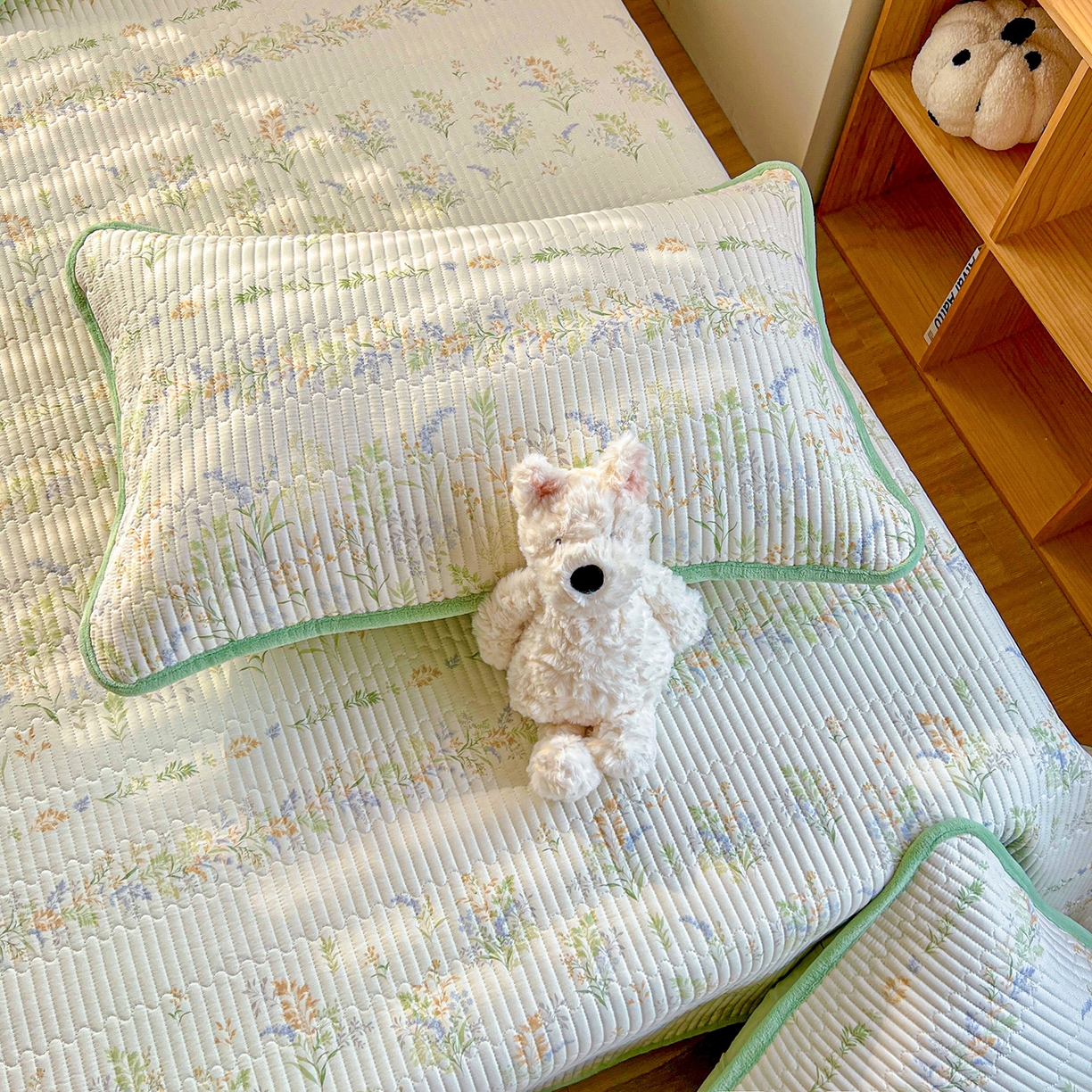 91家纺网 家纺一手货源 找家纺 X猫先生 2025新品棉加绒床盖一面全棉一面牛奶绒床盖炕盖加厚床单床垫四季款系列二 丛草集（A棉B绒）