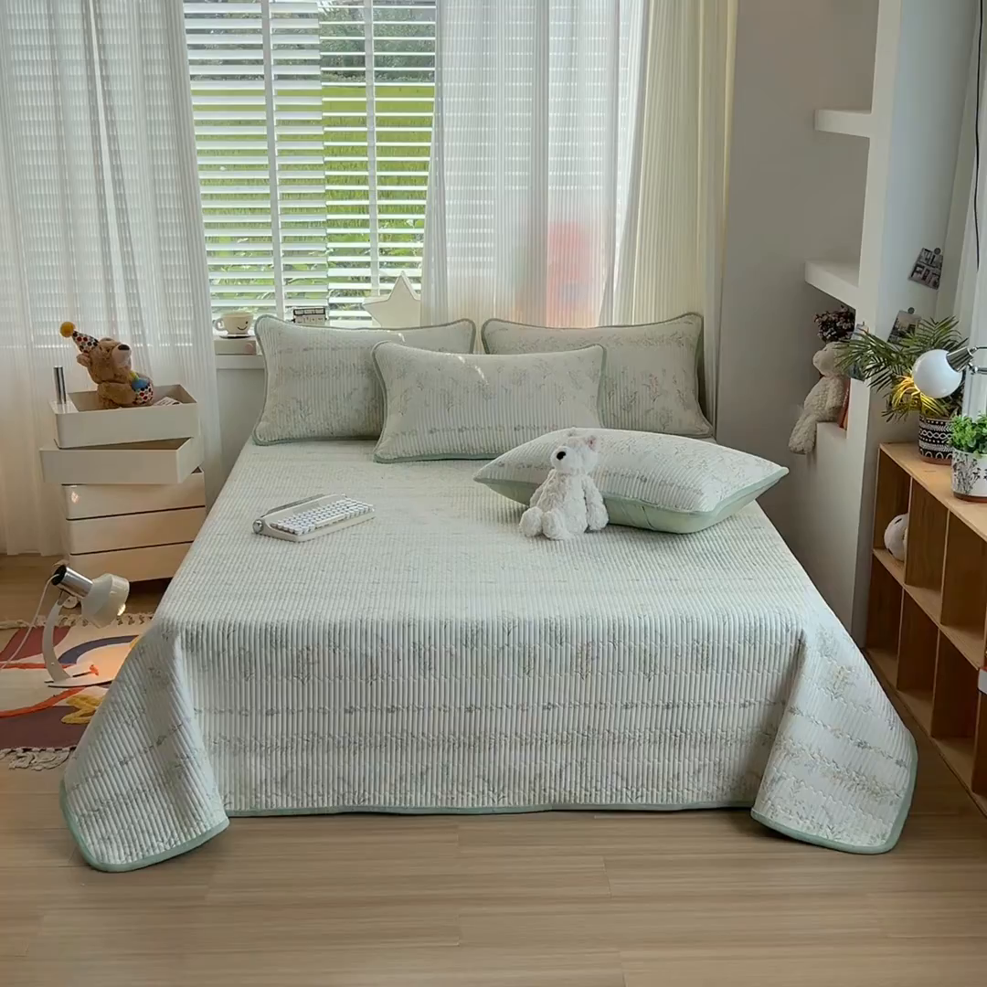 91家纺网 家纺一手货源 找家纺 X猫先生 2025新品棉加绒床盖一面全棉一面牛奶绒床盖炕盖加厚床单床垫四季款系列二 丛草集（A棉B绒）