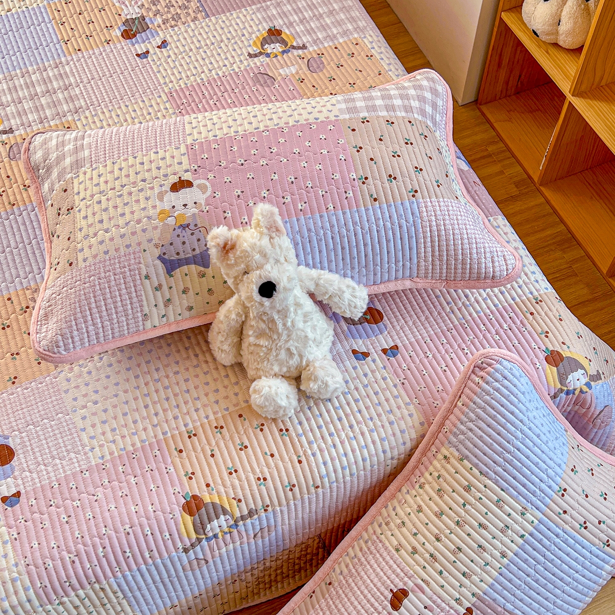 91家纺网 家纺一手货源 找家纺 X猫先生 2025新品棉加绒床盖一面全棉一面牛奶绒床盖炕盖加厚床单床垫四季款系列二 丹麦女孩（A棉B绒）