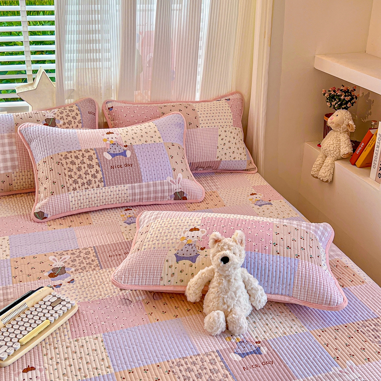 91家纺网 家纺一手货源 找家纺 X猫先生 2025新品棉加绒床盖一面全棉一面牛奶绒床盖炕盖加厚床单床垫四季款系列二 丹麦女孩（A棉B绒）