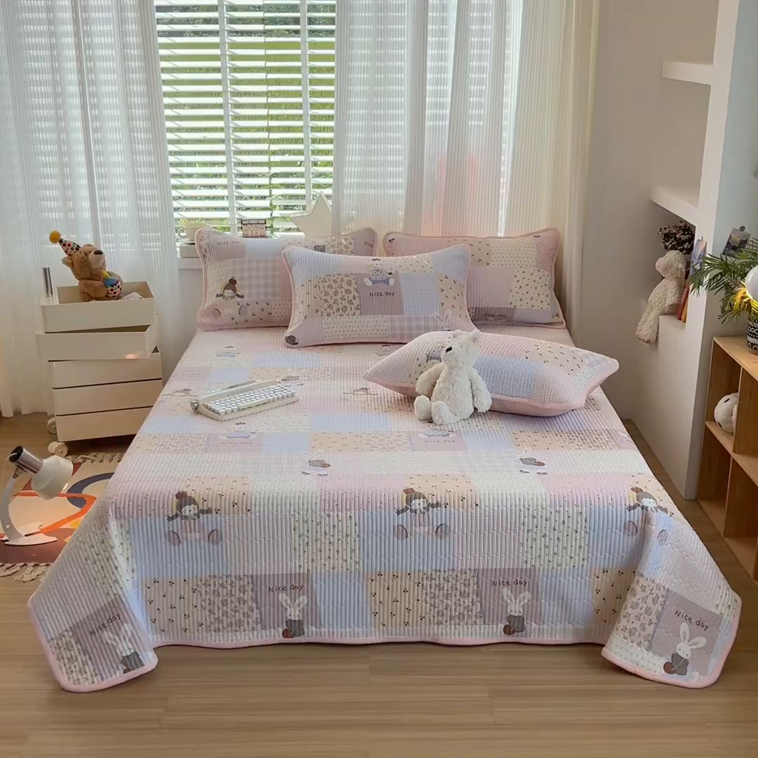 91家纺网 家纺一手货源 找家纺 X猫先生 2025新品棉加绒床盖一面全棉一面牛奶绒床盖炕盖加厚床单床垫四季款系列二 丹麦女孩（A棉B绒）