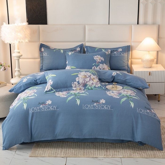 91家纺网 家纺一手货源 找家纺 （总）幸嘉轩 2025新款全棉喷气加厚磨毛印花小清新四件套