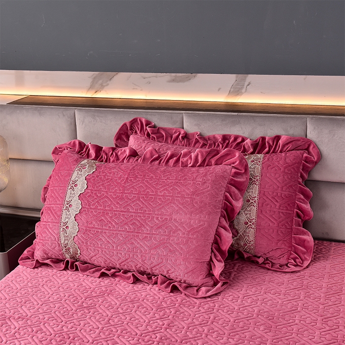 91家纺网 家纺一手货源 找家纺 （总）忘忧草 2025新款婴儿绒夹棉单床裙 床裙单件-安娜系列