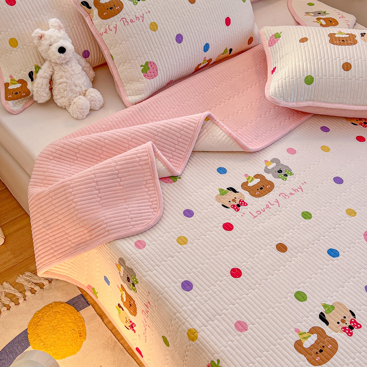 91家纺网 家纺一手货源 找家纺 X猫先生 2025新品棉加绒床盖一面全棉一面牛奶绒床盖炕盖加厚床单床垫四季款系列二 冒险家（A棉B绒）