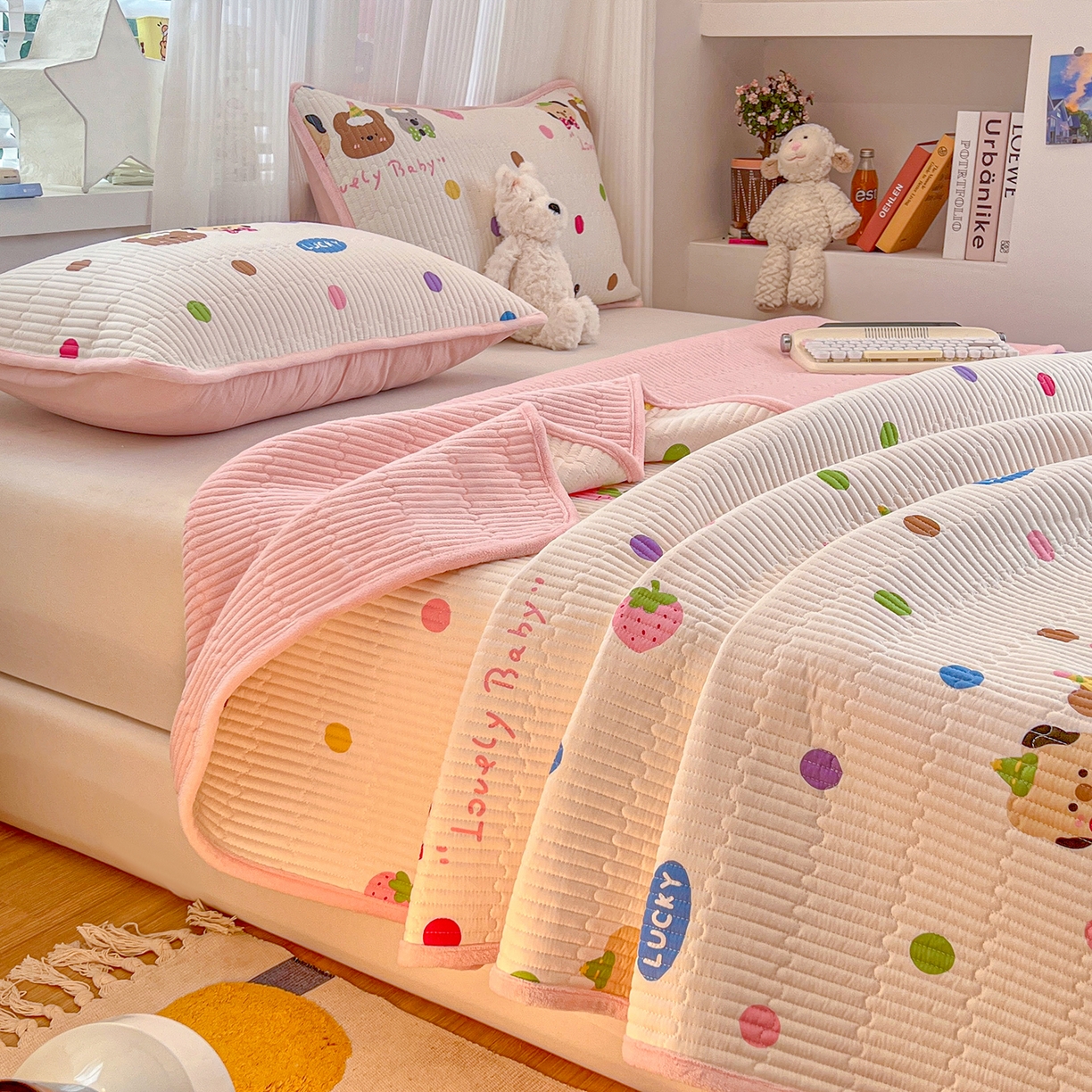 91家纺网 家纺一手货源 找家纺 X猫先生 2025新品棉加绒床盖一面全棉一面牛奶绒床盖炕盖加厚床单床垫四季款系列二 冒险家（A棉B绒）