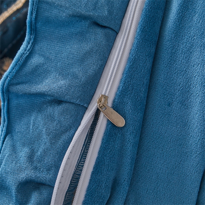 91家纺网 家纺一手货源 找家纺 屹成家纺2025新款水晶绒夹棉绗缝床裙四件套（塞纳河畔）四件套起售价不低于230元 蔚蓝