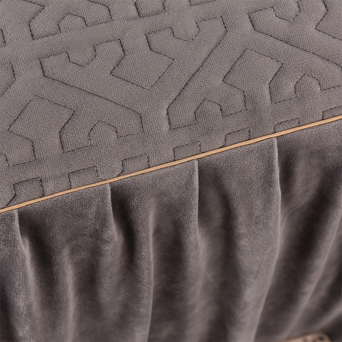 91家纺网 家纺一手货源 找家纺 忘忧草 2025新款婴儿绒夹棉单床裙 床裙单件-安娜系列 安娜-高级灰