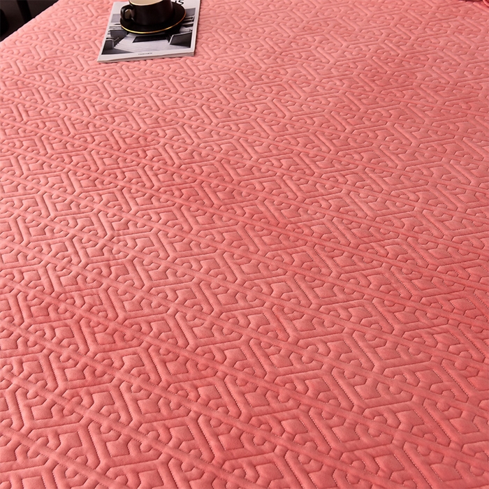 91家纺网 家纺一手货源 找家纺 忘忧草 2025新款婴儿绒夹棉单床裙 床裙单件-安娜系列 安娜-橘皮粉