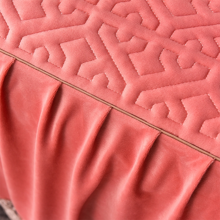 91家纺网 家纺一手货源 找家纺 忘忧草 2025新款婴儿绒夹棉单床裙 床裙单件-安娜系列 安娜-橘皮粉