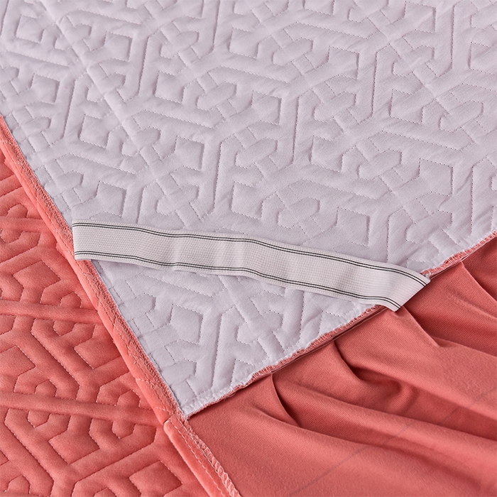 91家纺网 家纺一手货源 找家纺 忘忧草 2025新款婴儿绒夹棉单床裙 床裙单件-安娜系列 安娜-橘皮粉