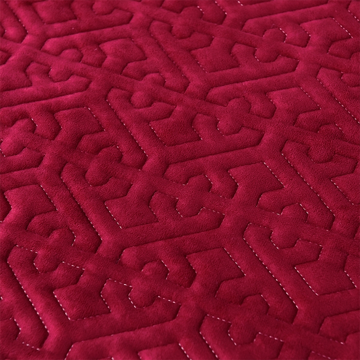 91家纺网 家纺一手货源 找家纺 忘忧草 2025新款婴儿绒夹棉单床裙 床裙单件-安娜系列 安娜-亮酒红