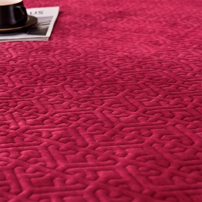 91家纺网 家纺一手货源 找家纺 忘忧草 2025新款婴儿绒夹棉单床裙 床裙单件-安娜系列 安娜-亮酒红