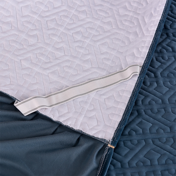 91家纺网 家纺一手货源 找家纺 忘忧草 2025新款婴儿绒夹棉单床裙 床裙单件-安娜系列 安娜-梦幻蓝