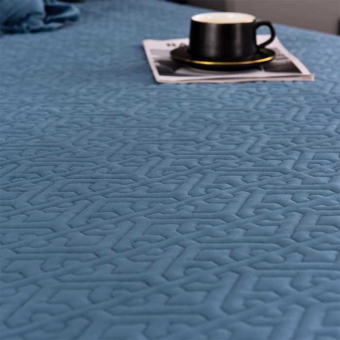 91家纺网 家纺一手货源 找家纺 忘忧草 2025新款婴儿绒夹棉单床裙 床裙单件-安娜系列 安娜-梦幻蓝