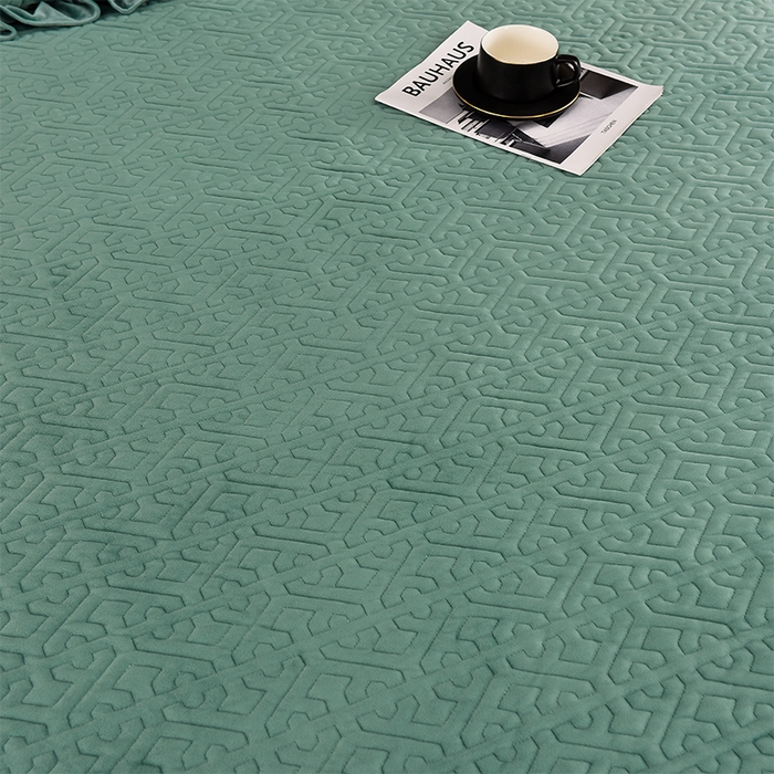 91家纺网 家纺一手货源 找家纺 忘忧草 2025新款婴儿绒夹棉单床裙 床裙单件-安娜系列 安娜-迷雾绿