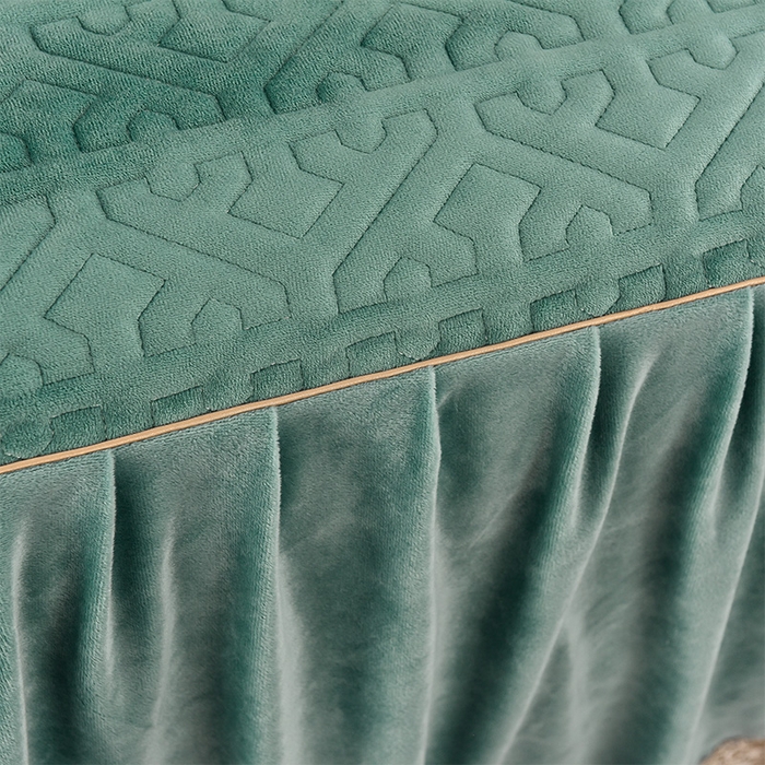 91家纺网 家纺一手货源 找家纺 忘忧草 2025新款婴儿绒夹棉单床裙 床裙单件-安娜系列 安娜-迷雾绿