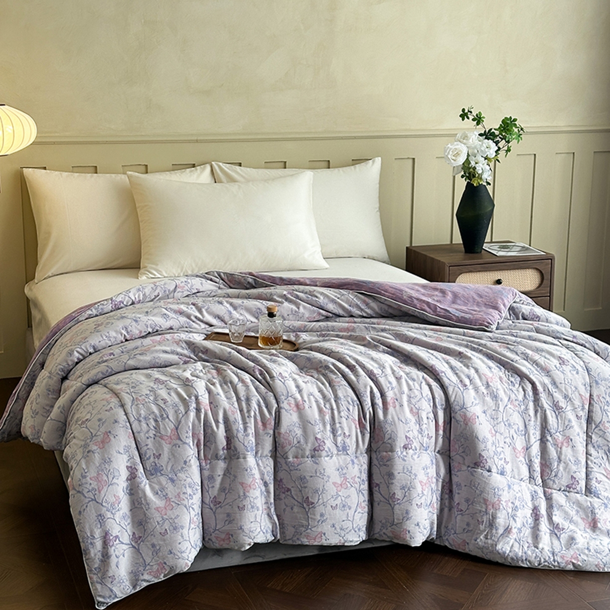 91家纺网 家纺一手货源 找家纺 （总）睡棉坊 2025新款全棉纯棉色织提花双层纱冬被被子被芯