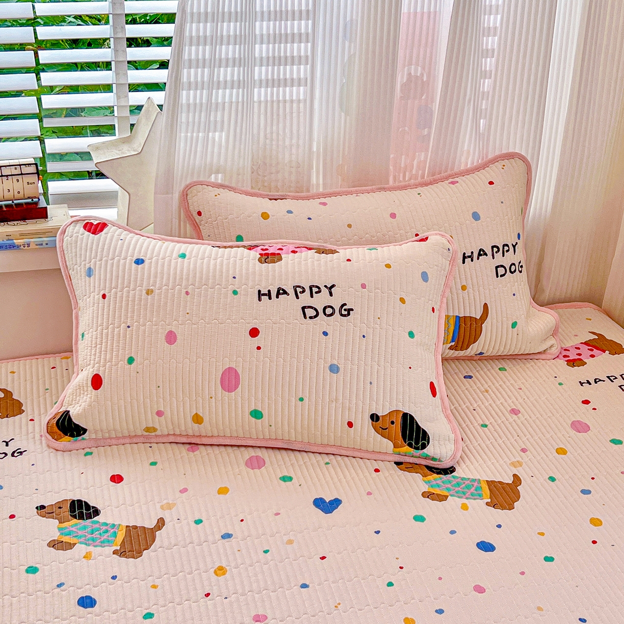 91家纺网 家纺一手货源 找家纺 X猫先生 2025新品棉加绒床盖一面全棉一面牛奶绒床盖炕盖加厚床单床垫四季款系列二 甜心汪星人(A棉B绒）