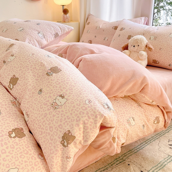 91家纺网 家纺一手货源 找家纺 （总）瑞莱 2025新款秋冬网红款棉加绒四件套