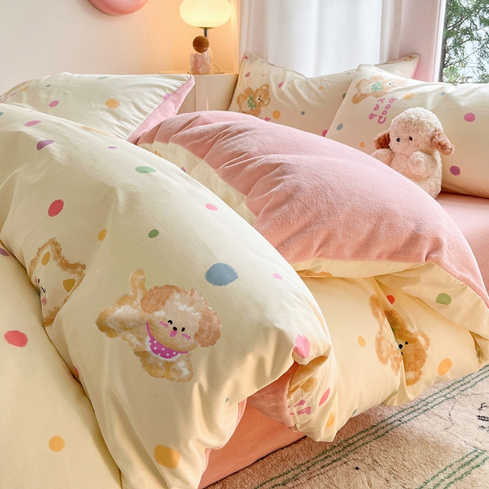 91家纺网 家纺一手货源 找家纺 （总）瑞莱 2025新款秋冬网红款棉加绒四件套