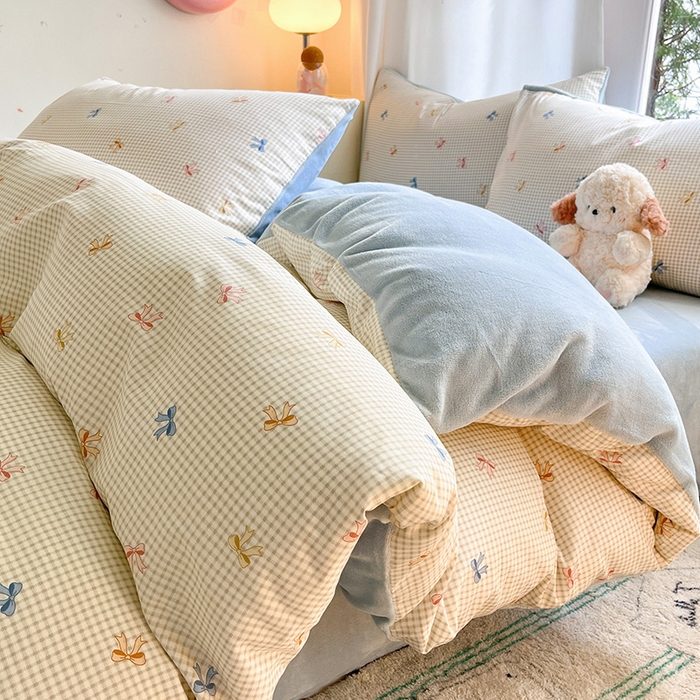 91家纺网 家纺一手货源 找家纺 （总）瑞莱 2025新款秋冬网红款棉加绒四件套