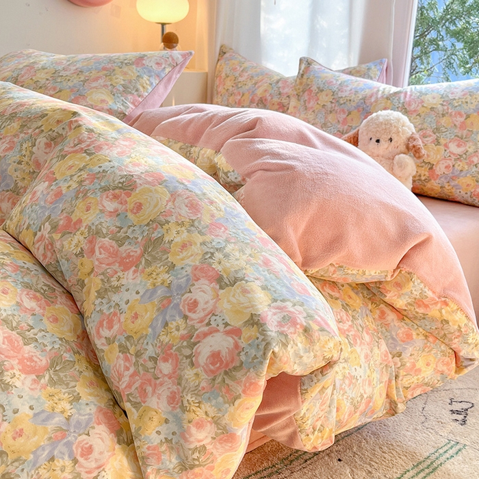 91家纺网 家纺一手货源 找家纺 （总）瑞莱 2025新款秋冬网红款棉加绒四件套