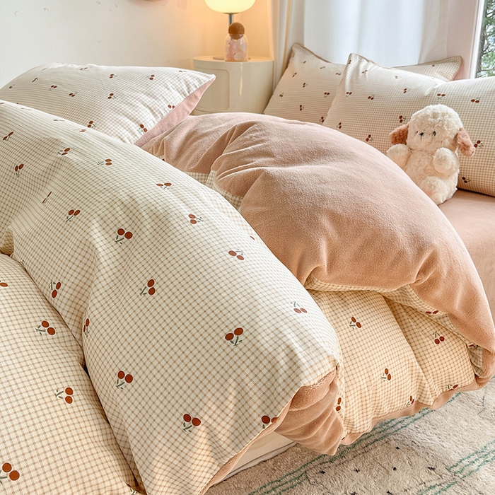 91家纺网 家纺一手货源 找家纺 （总）瑞莱 2025新款秋冬网红款棉加绒四件套