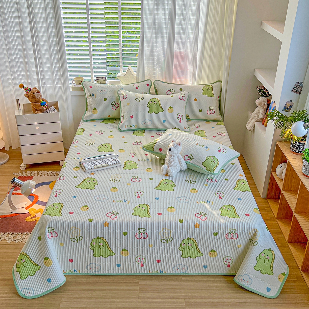 91家纺网 家纺一手货源 找家纺 X猫先生 2025新品棉加绒床盖一面全棉一面牛奶绒床盖炕盖加厚床单床垫四季款系列二 幸运独角龙(A棉B绒）