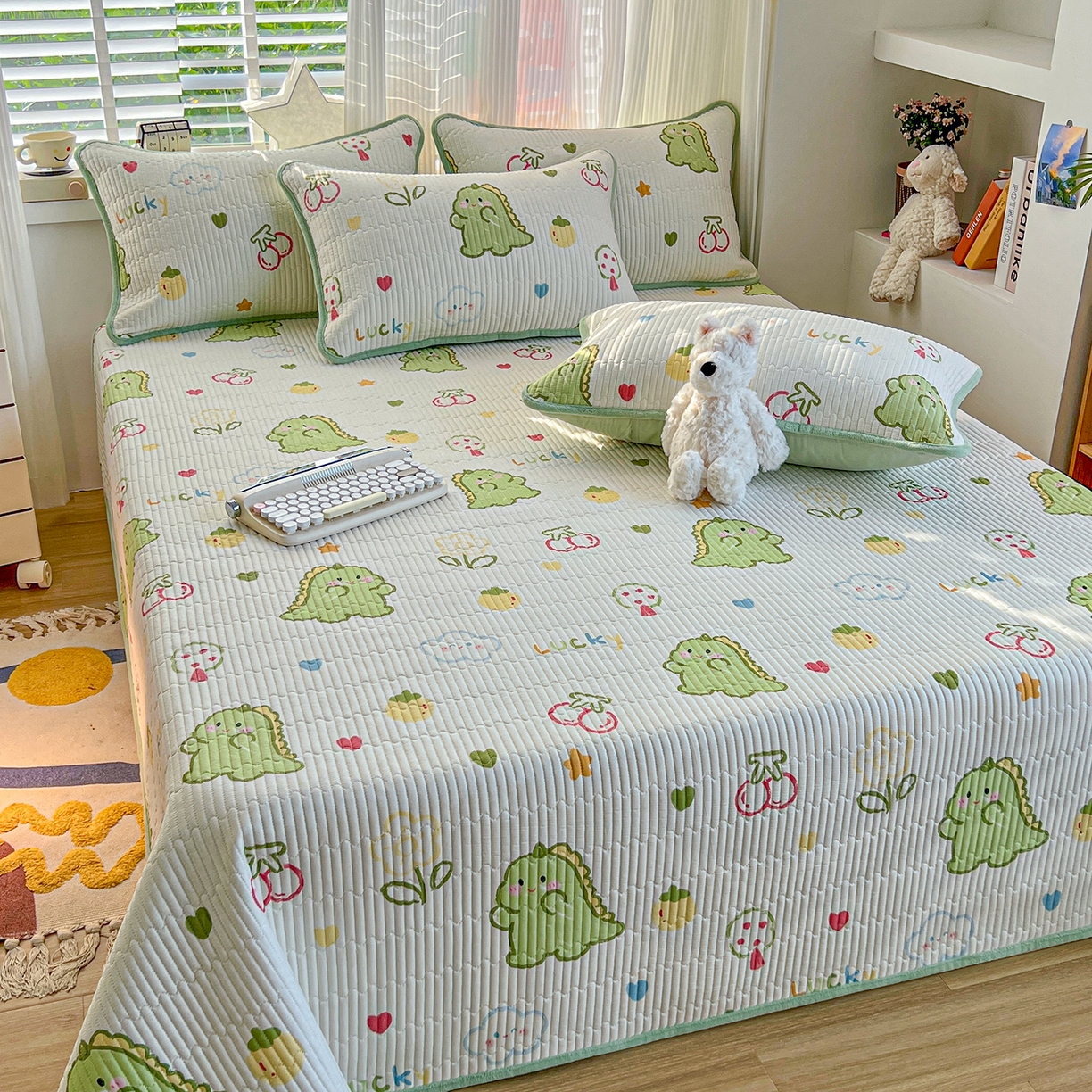 91家纺网 家纺一手货源 找家纺 X猫先生 2025新品棉加绒床盖一面全棉一面牛奶绒床盖炕盖加厚床单床垫四季款系列二 幸运独角龙(A棉B绒）