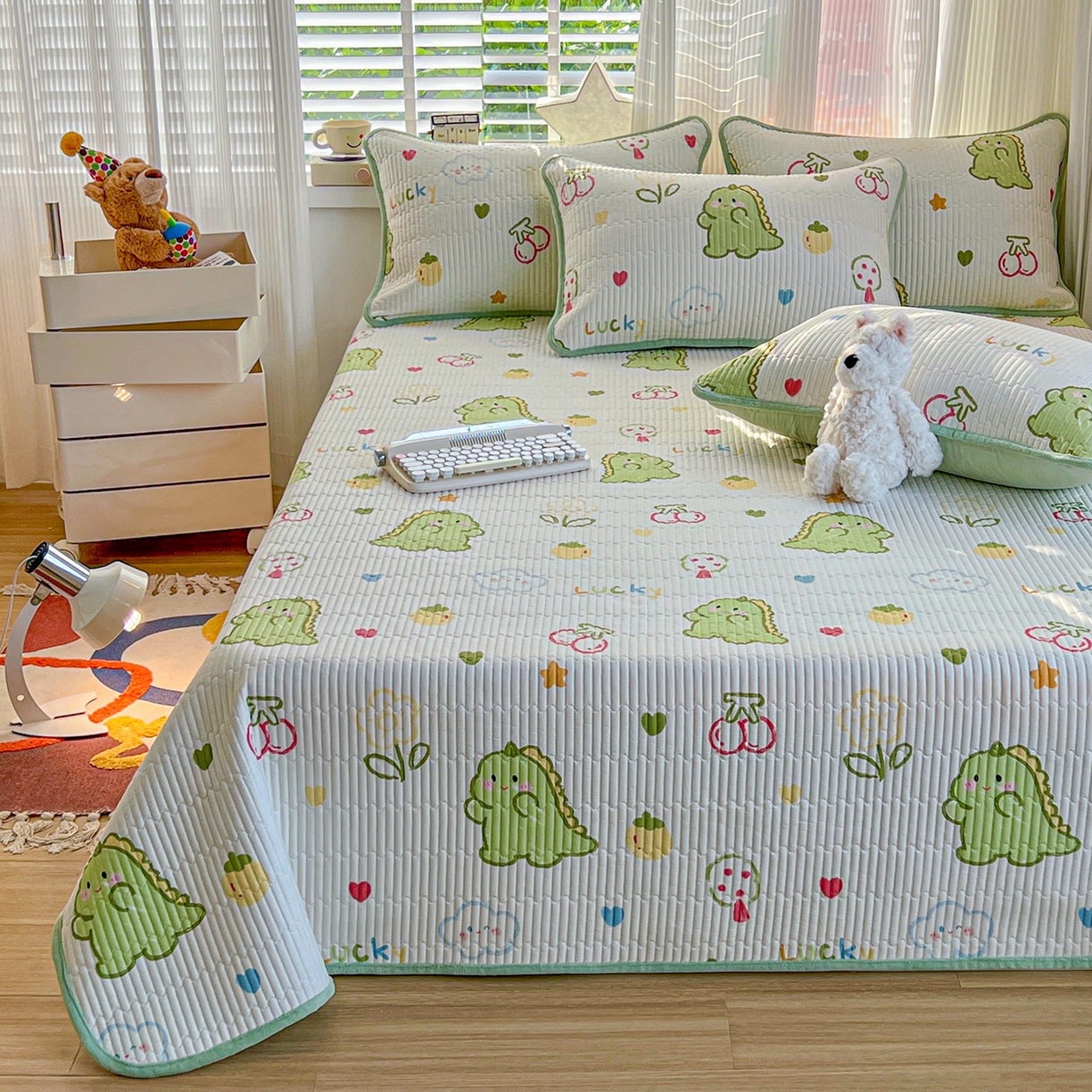 91家纺网 家纺一手货源 找家纺 X猫先生 2025新品棉加绒床盖一面全棉一面牛奶绒床盖炕盖加厚床单床垫四季款系列二 幸运独角龙(A棉B绒）