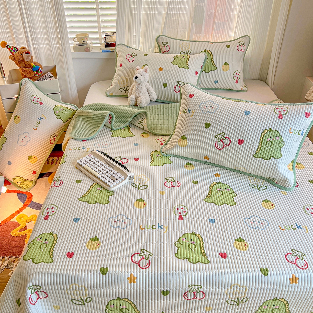 91家纺网 家纺一手货源 找家纺 X猫先生 2025新品棉加绒床盖一面全棉一面牛奶绒床盖炕盖加厚床单床垫四季款系列二 幸运独角龙(A棉B绒）