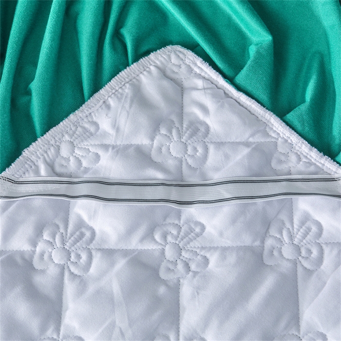 91家纺网 家纺一手货源 找家纺 屹成家纺2025新款水晶绒夹棉绗缝蕾丝床裙三件套（塞纳河畔）床裙单件起售价不低于105元 翡翠绿