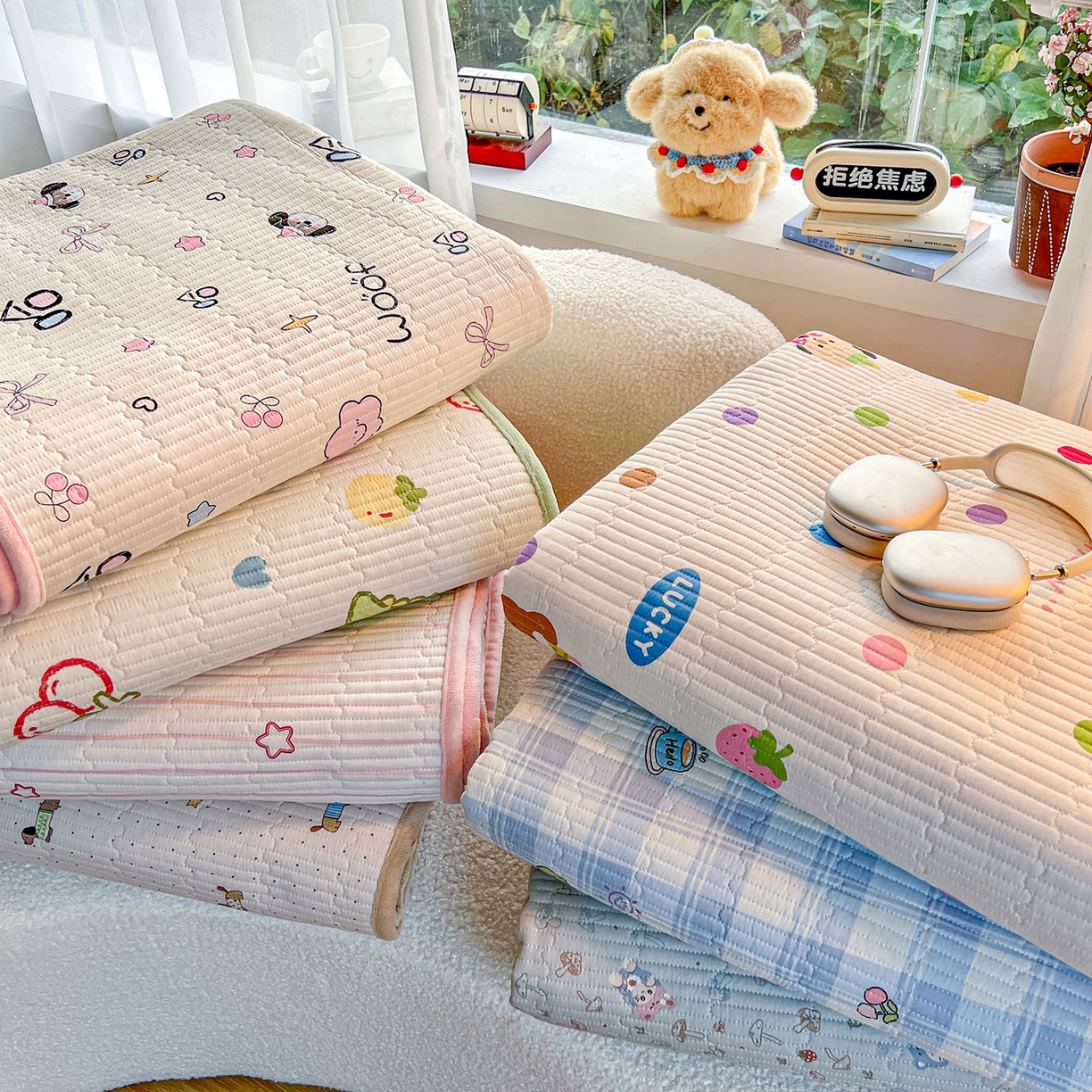 91家纺网 家纺一手货源 找家纺 X猫先生 2025新品棉加绒床盖一面全棉一面牛奶绒床盖炕盖加厚床单床垫四季款系列二 组合图