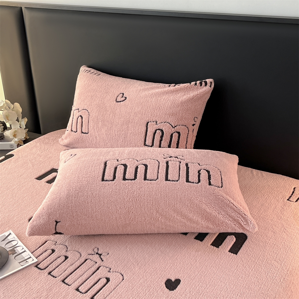 91家纺网 家纺一手货源 找家纺 慕木家纺 2025新款A类高克重云暮绒床笠款四件套(跨境专供首选）提供买家秀 云暮绒min床笠四件套-桃夭粉