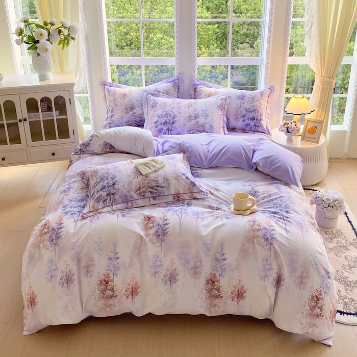 91家纺网 家纺一手货源 找家纺 星期三家纺 2025新款10月新款铂金全棉纯棉13372四件套 层林尽染