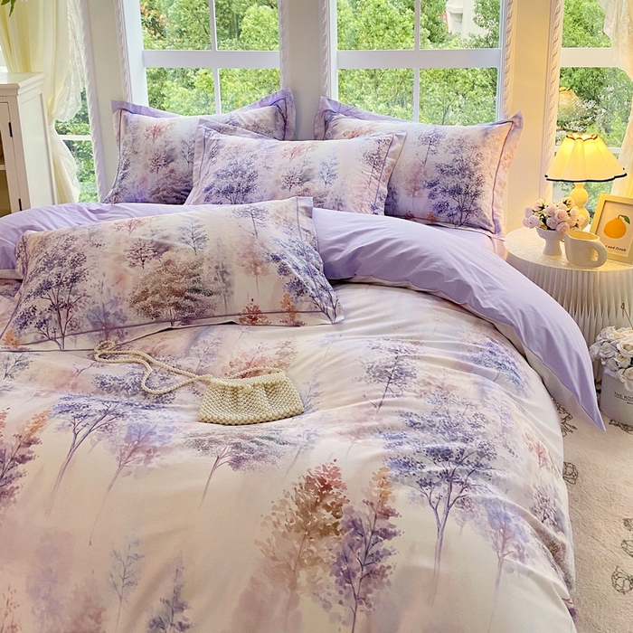 91家纺网 家纺一手货源 找家纺 星期三家纺 2025新款10月新款铂金全棉纯棉13372四件套 层林尽染