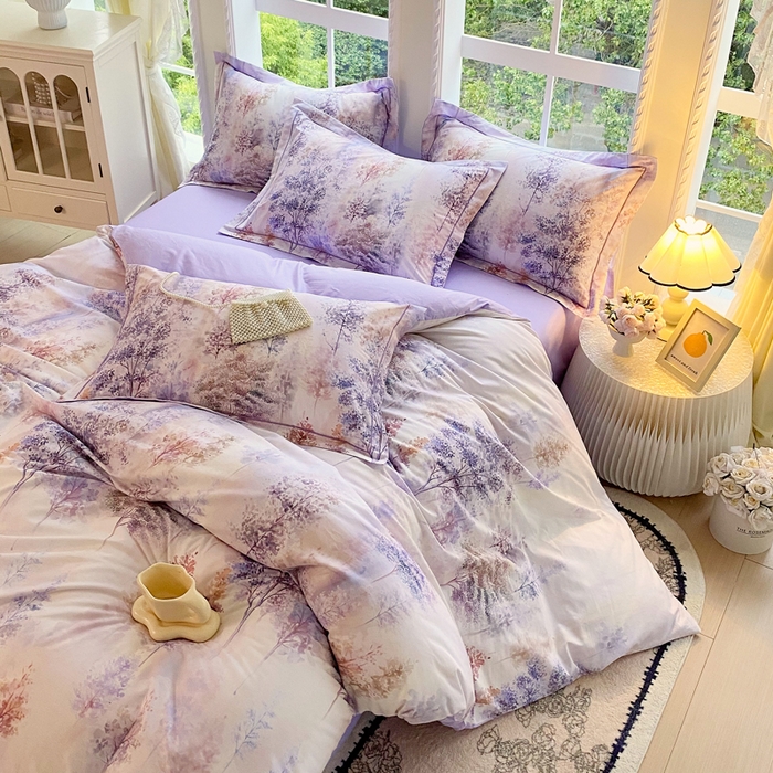 91家纺网 家纺一手货源 找家纺 星期三家纺 2025新款10月新款铂金全棉纯棉13372四件套 层林尽染