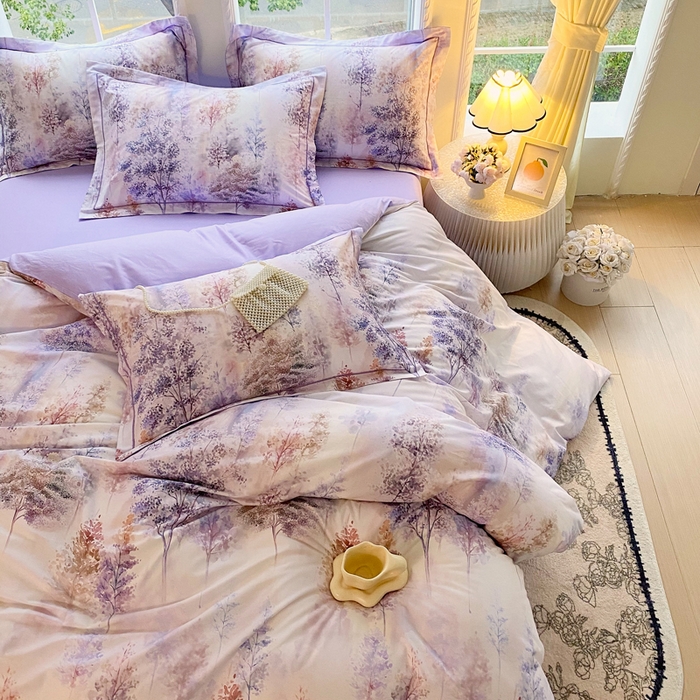 91家纺网 家纺一手货源 找家纺 星期三家纺 2025新款10月新款铂金全棉纯棉13372四件套 层林尽染