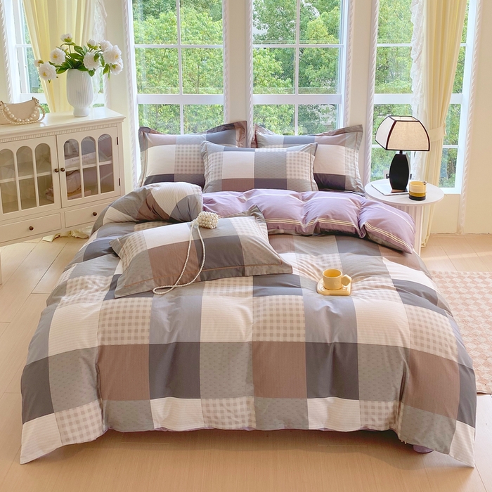 91家纺网 家纺一手货源 找家纺 星期三家纺 2025新款10月新款铂金全棉纯棉13372四件套 格博