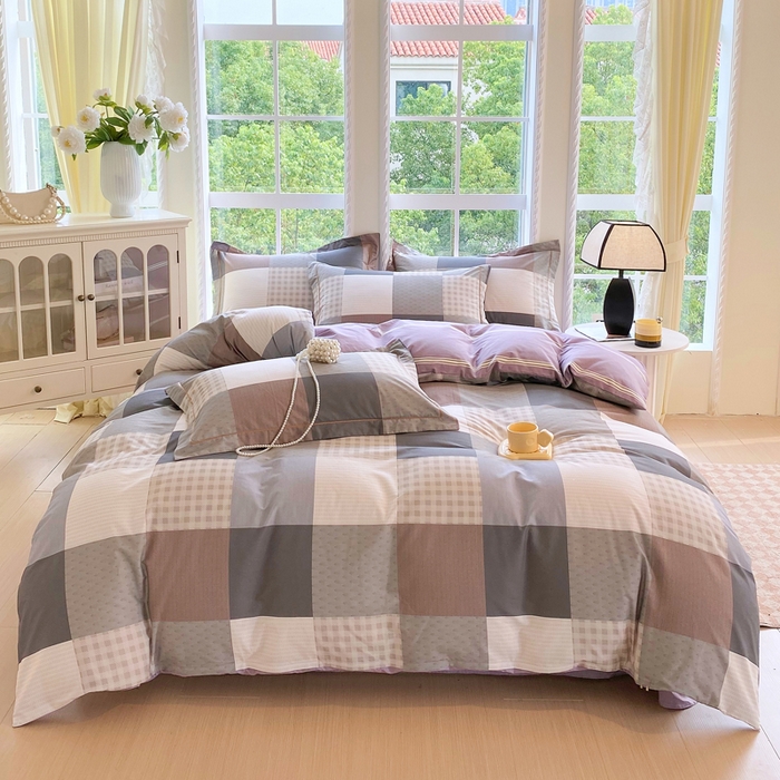 91家纺网 家纺一手货源 找家纺 星期三家纺 2025新款10月新款铂金全棉纯棉13372四件套 格博