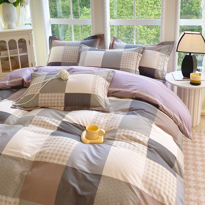 91家纺网 家纺一手货源 找家纺 星期三家纺 2025新款10月新款铂金全棉纯棉13372四件套 格博