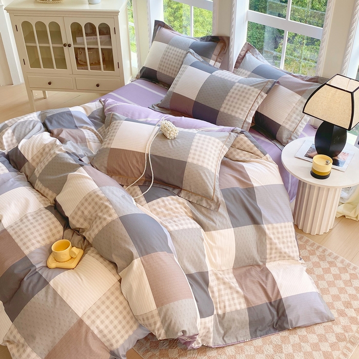 91家纺网 家纺一手货源 找家纺 星期三家纺 2025新款10月新款铂金全棉纯棉13372四件套 格博