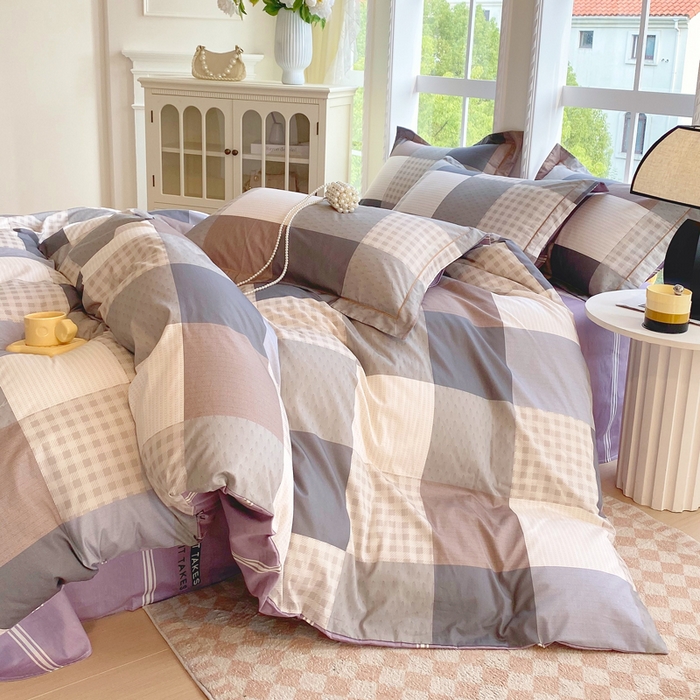 91家纺网 家纺一手货源 找家纺 星期三家纺 2025新款10月新款铂金全棉纯棉13372四件套 格博