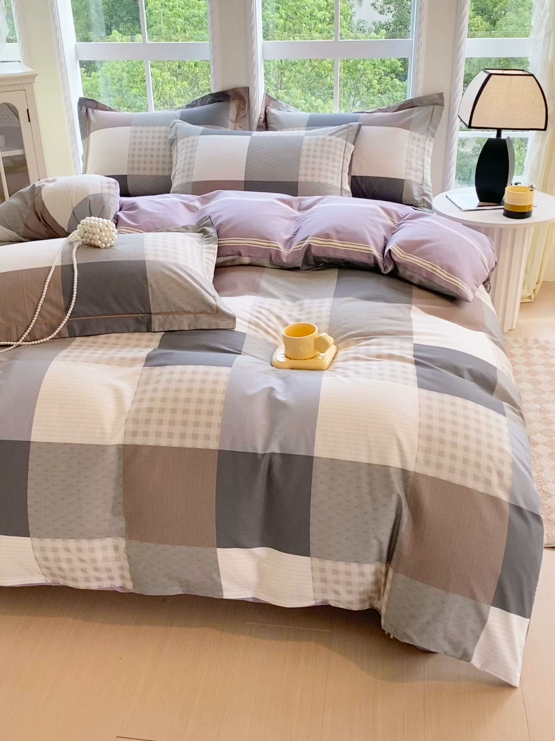 91家纺网 家纺一手货源 找家纺 星期三家纺 2025新款10月新款铂金全棉纯棉13372四件套 格博